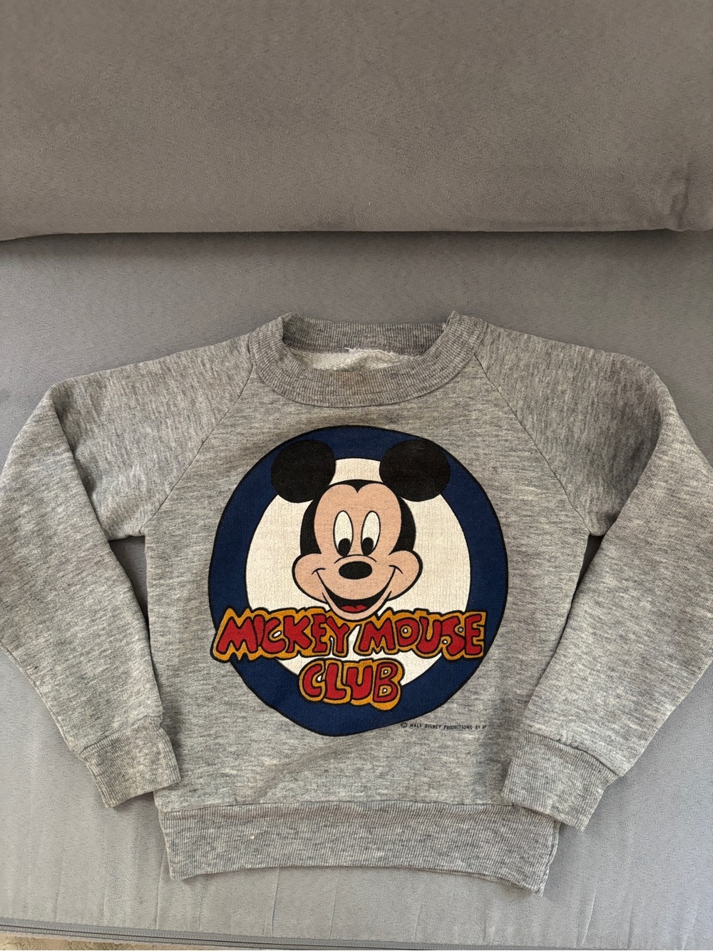 Vintage Disney Mickey Mouse Club Gray Kids Sweatshirt